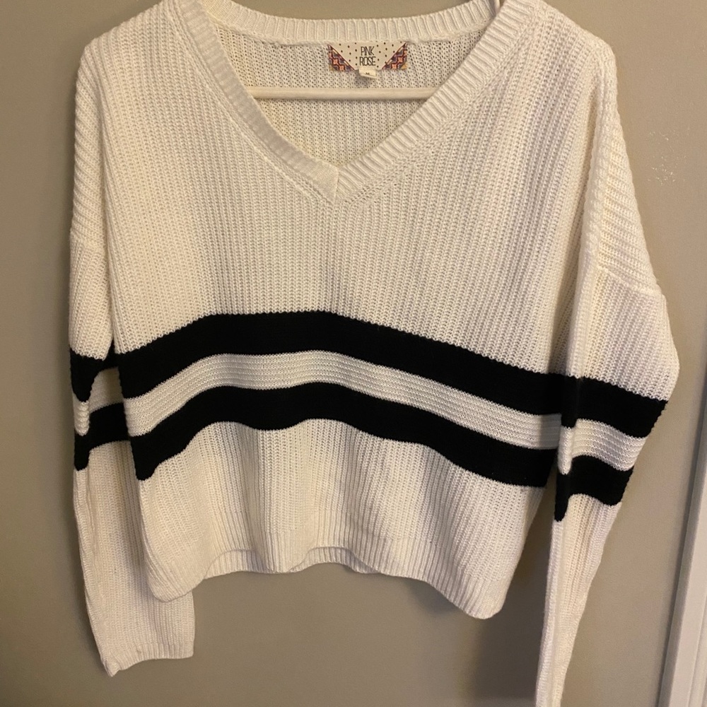 Pink Rose Cropped Sweater